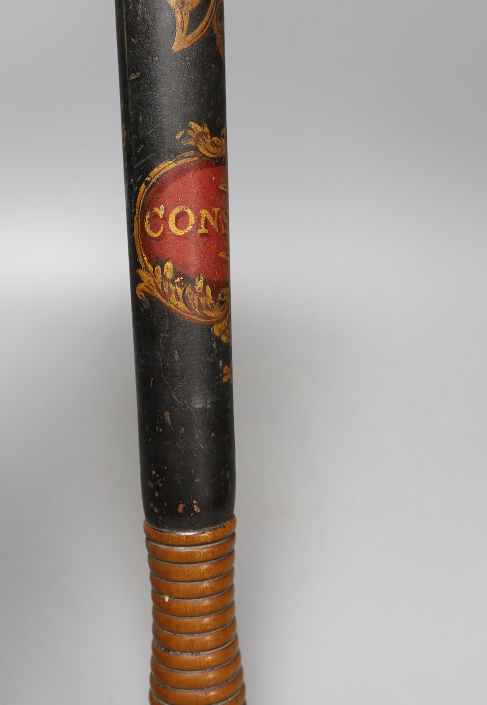 A Victorian painted Constable’s truncheon, 46cm